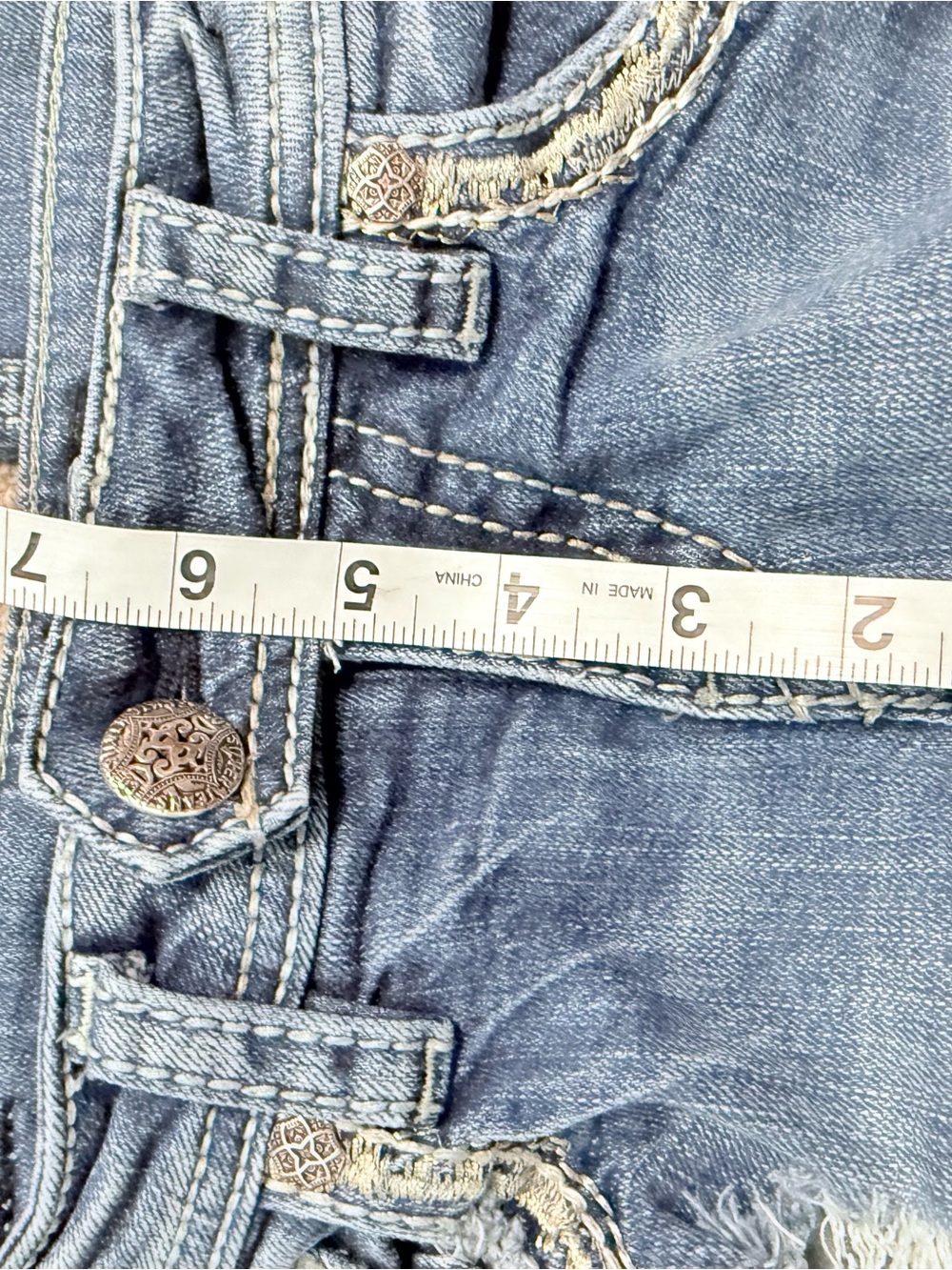 Y2K Silver Low-Rise Distressed baby bootcut Women's Jeans - Light Blue - Picture 5 of 8